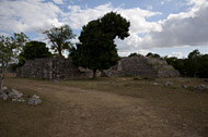 Central Plaza East Temple at Dzibilchaltun - dzibilchaltun mayan ruins,dzibilchaltun mayan temple,mayan temple pictures,mayan ruins photos